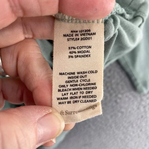 Soft Surroundings Top Womens Large Alondra Knit Green Surplice Stretch Ruched - Picture 6 of 9